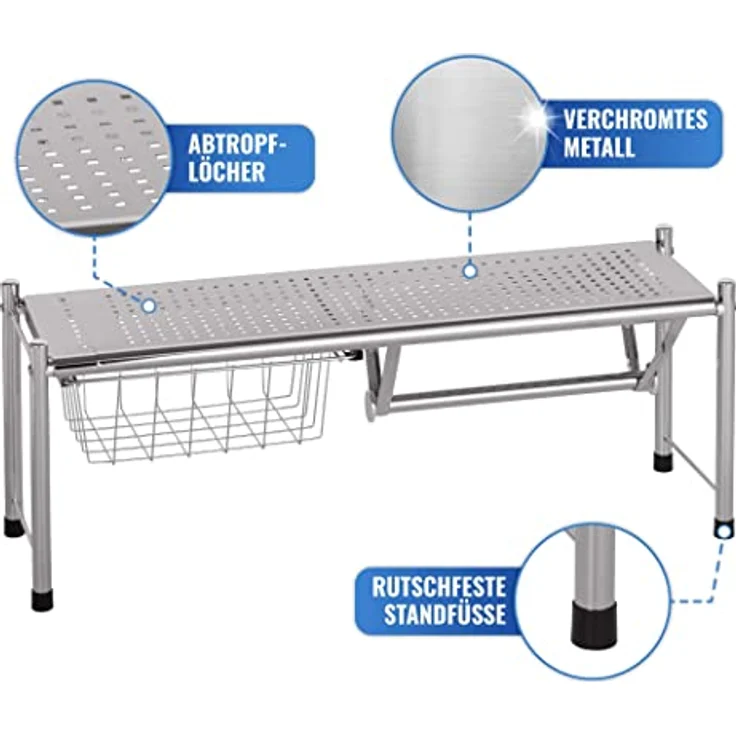 WENKO Spülbeckenregal Expando Küche Spülbeckenregal Spülutensilien Ablage – Bild 6