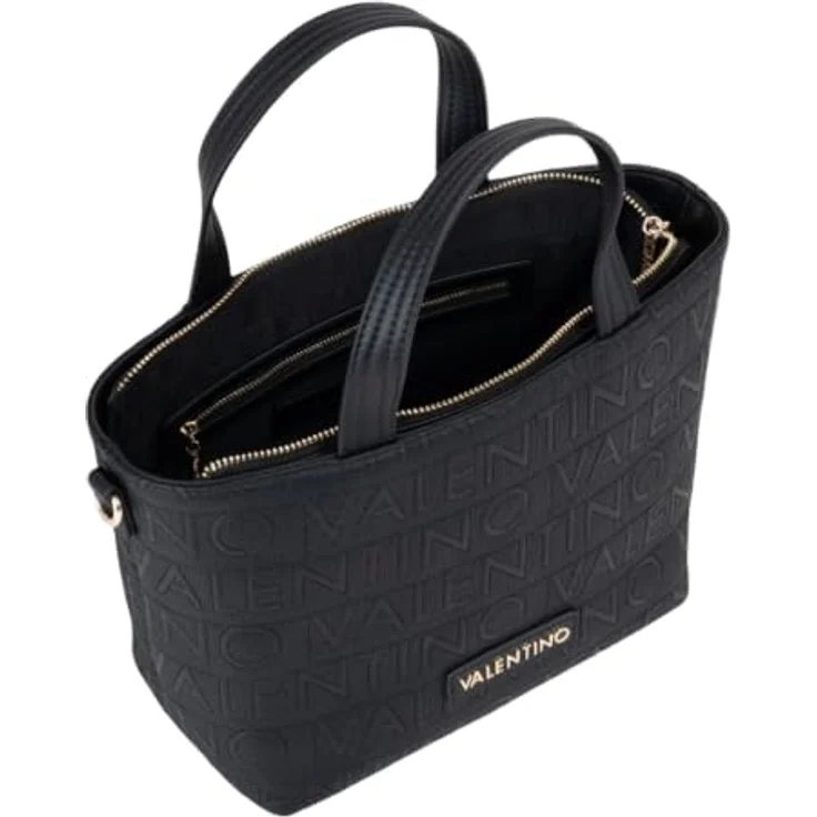 Valentino Sveva Shopper Tasche 33 cm, schwarz, 100% Polyurethan – Bild 3