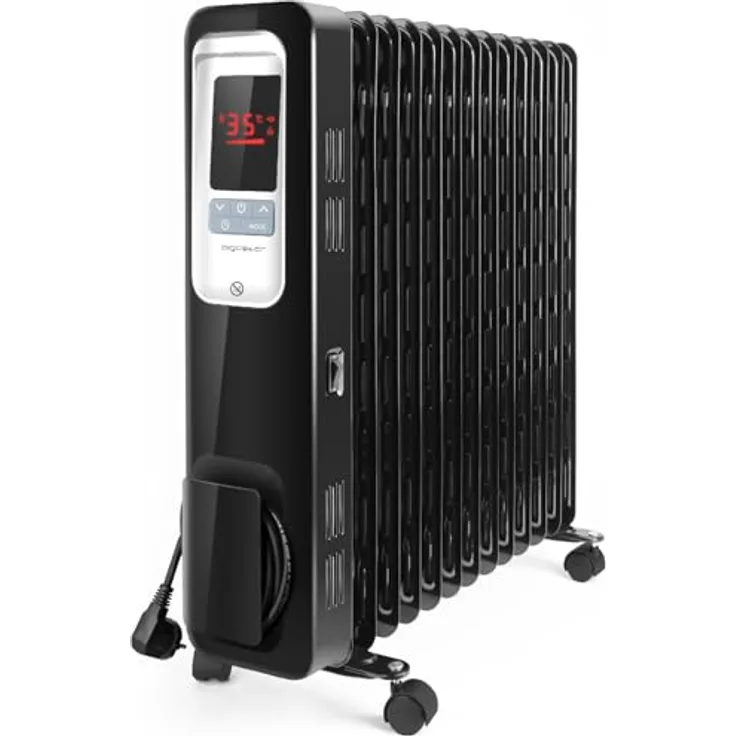 Aigostar Oil Monster 33JHH - 2500W Ölradiator Energiesparender, LCD Elektro Heizkörper mit 13 Rippen,4 Heizstufen,Thermostat, Fernbedienung,Überhitzungsschutz, Elektroradiator Elektro Heizung