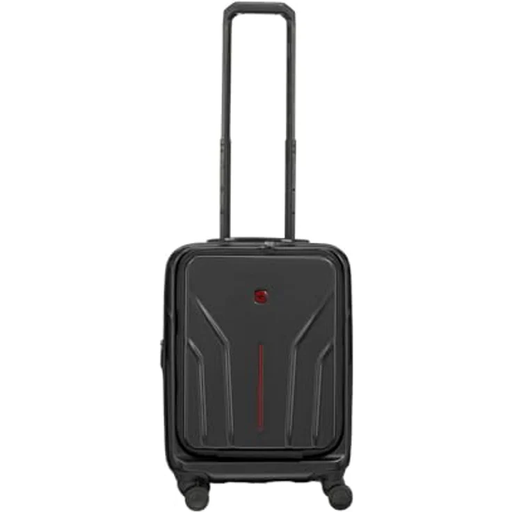 WENGER Amplix Carry-On Hartschalenkoffer, erweiterbar, 36 (45) l, Laptop- und Tabletfach, Sicherheitsschloss, Schwarz, 653323 – Bild 1