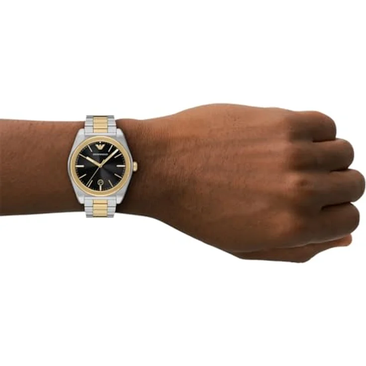 Emporio Armani AR11620, Edelstahl Herrenuhr mit blauem Ziffernblatt, 41 mm, wasserdicht bis 50m, Quarzwerk – Bild 2