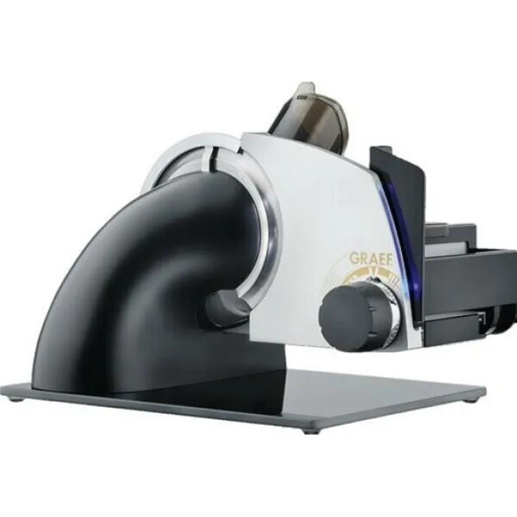 Graef Sliced Kitchen SKS 700 Allesschneider, matt Schwarz 170 Watt Kondensatormotor, freitragend mit Glasbodenplatte