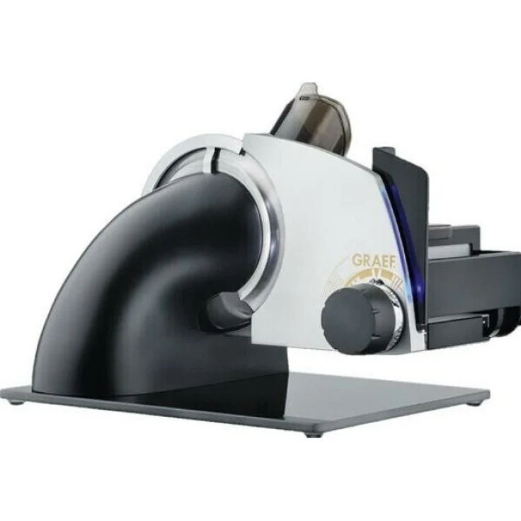 Graef Sliced Kitchen SKS 700 Allesschneider, matt Schwarz 170 Watt Kondensatormotor, freitragend mit Glasbodenplatte