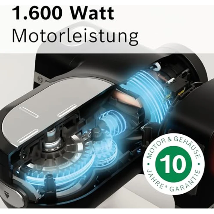 Bosch Küchenmaschine Serie 6 MUMS6EW13D, NEU, 7 Geschwindigkeitsstufen, 5,5l Schüssel, Durchlaufschnitzler, 3 Scheiben, Knethaken, Rührbesen, Silikonbesen, spülmaschinenfest, 1.600 W, silber/weiß – Bild 3