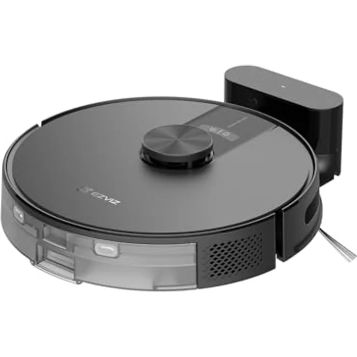 EZVIZ Staubsaugerroboter RE4 mit Wischfunktion, WLAN, LiDAR Navigation & Routenplanung, Drop-Sensing Technologie, Teppich-Erkennung, App Kontrolle, schwarz