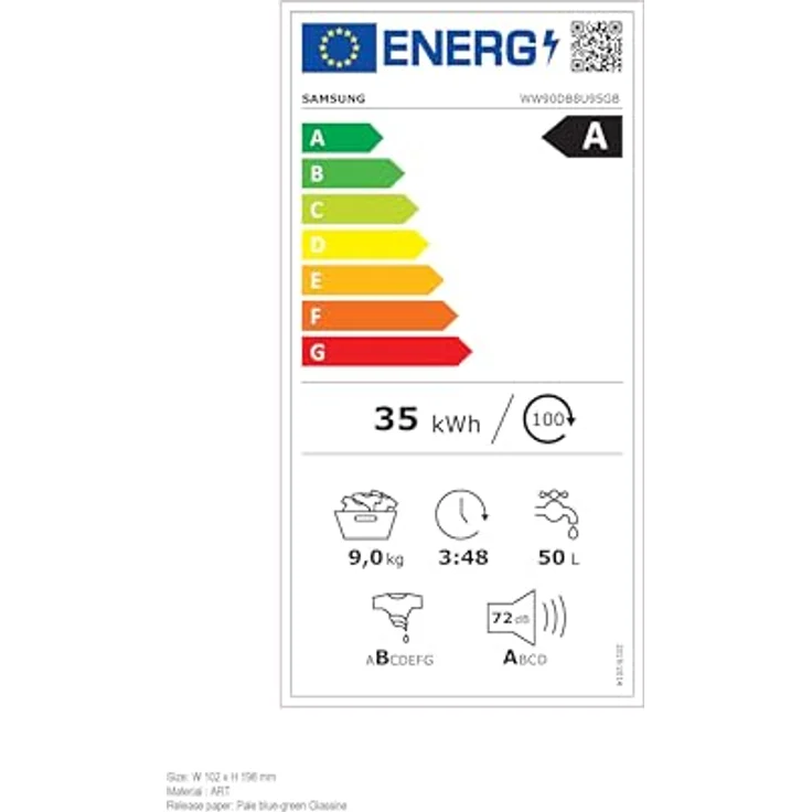 Samsung WW90DB8U95GBU2 Waschmaschine, 9 kg Fassungsvermögen, Energieeffizienzklasse A, Invertermotor, Vollwasserschutz, Klartextdisplay – Bild 10