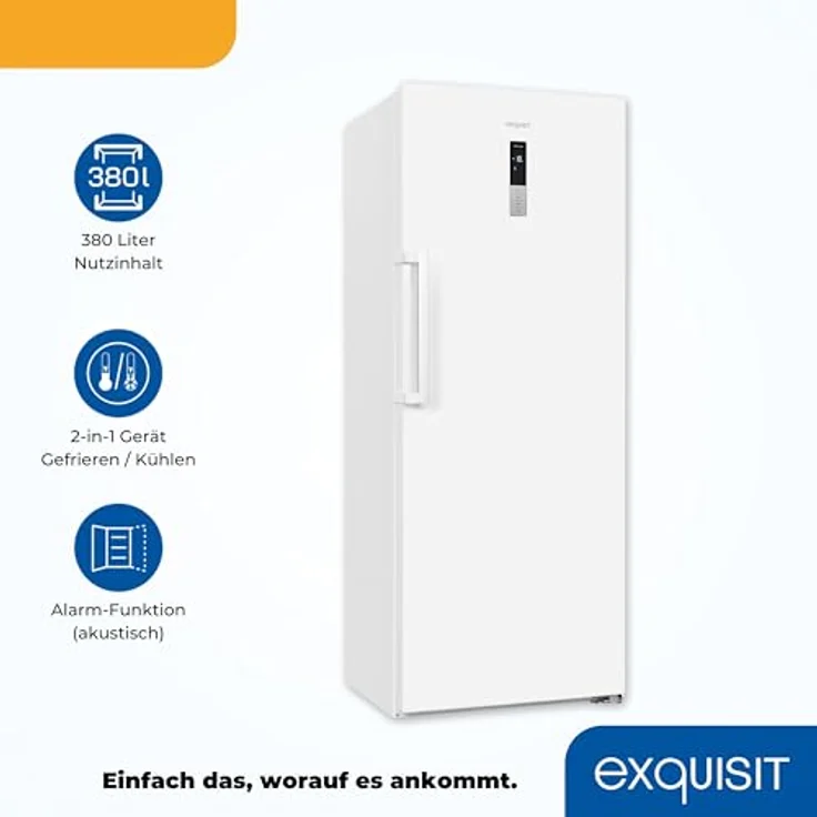 Exquisit GS380-NF-H-050E Gefrierschrank, freistehend, weiß, Energieklasse E – Bild 4