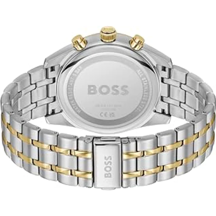 BOSS Chronograph Quarz Uhr SKYTRAVELLER, blaues Zifferblatt, zweifarbiges Edelstahlarmband, 5 ATM wasserdicht, 44 mm Gehäusedurchmesser, Datumsanzeige - 1514247 – Bild 3