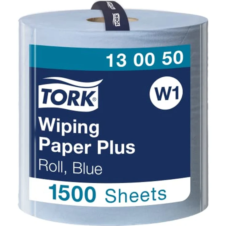 Tork 130050 Starke Mehrzweck Papierwischtücher für W1 Bodenständer- und Wandhalter-System / 2-lagige Papierrolle in Blau / Premium Qualität / 1 x 510 m – Bild 1