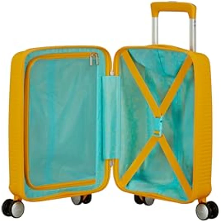 American Tourister Soundbox Mini - Spinner XS, Kindergepäck, 47 cm, 22 L, Gelb (Golden Yellow) - Robustes Polypropylen, Personalisierungs-Stickerbogen, recyceltes PET-Futter – Bild 5