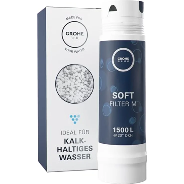 Grohe Blue Filter M-Size, Wasserfilter mit 1500L Kapazität und 5-fach Filtration, Blau – Bild 1