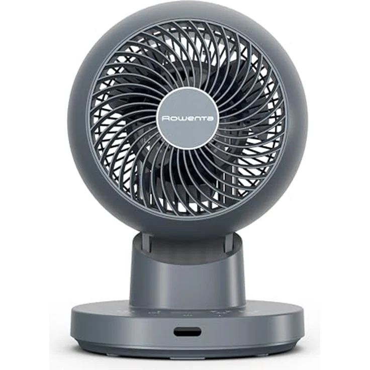 Rowenta Turbo Swift Compact Tischventilator, multidirektionale Schwenkfunktion, 12 Geschwindigkeitsstufen, 12h Timer, kompakt, extrem leise, Blau, QV2540F0 – Bild 2
