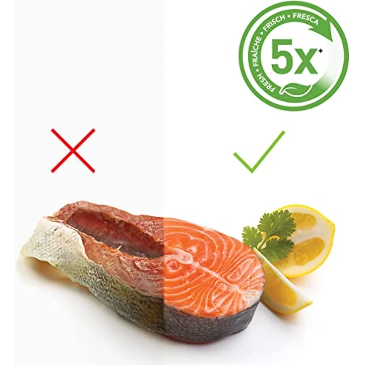 FoodSaver Vakuumiergerät für Lebensmittel mit Zubehör und Schlauch für das Handvakuumiergerät | Vakuumierer mit 1 Vakuumrolle, 5 Vakuumbeuteln & 5 Zip-Beuteln| Silber mit schwarzen Akzenten [VS2190X] – Bild 3