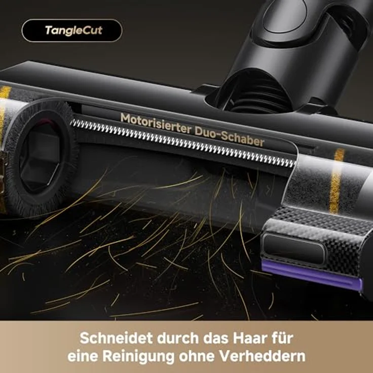 dreame V20 Pro-A Kabelloser Staubsauger, 210 AW Saugkraft, 90 Min. Laufzeit, 99,99% Filtration, entfernet Tierhaare, Kantenreinigung 0 mm, TangleCut-Duo-Schaber – Bild 3