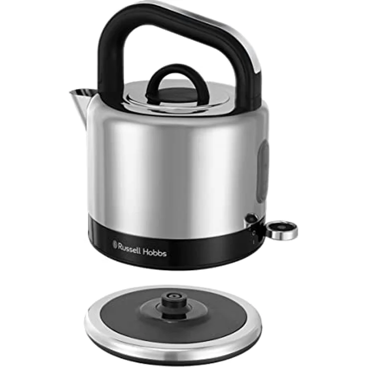 Russell Hobbs Wasserkocher [1,5l] Distinctions Edelstahl Schwarz (Schnellkochfunktion, herausnehmbarer Kalkfilter, optimierte Ausgusstülle, außenliegende Wasserstandsanzeige) Teekocher 26420-70 – Bild 3