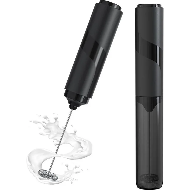 Forrlite elektrischer Milchaufschäumer Stab, USB-aufladbar mit Edelstahl-Rührquirl für cremigen Milchschaum