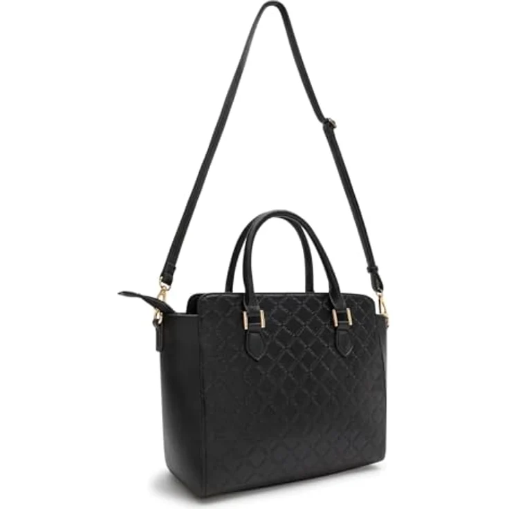 L.Credi Filiberta Handtasche, 37 cm, Schwarz, 100% Kunstleder, Henkeltasche – Bild 5
