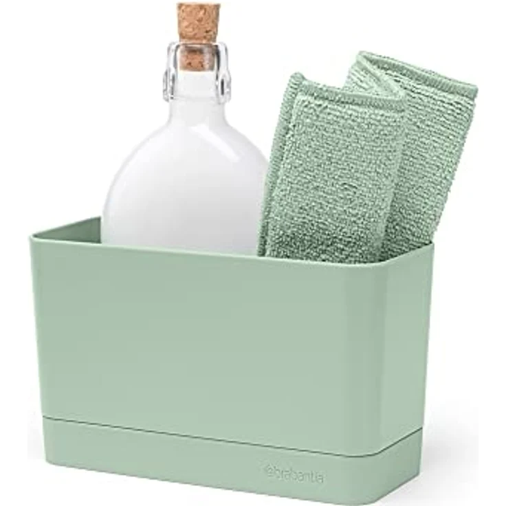 Brabantia - Sinkside Spül-Organizer - Küchenzubehör - Spülmaschinenfest - Rutschfester Boden - Abnehmbare Tropfschale - Hält Ihre Spülbürste, Seife & Tücher - Jade Green - 19 x 8,5 x 11,5 cm – Bild 4