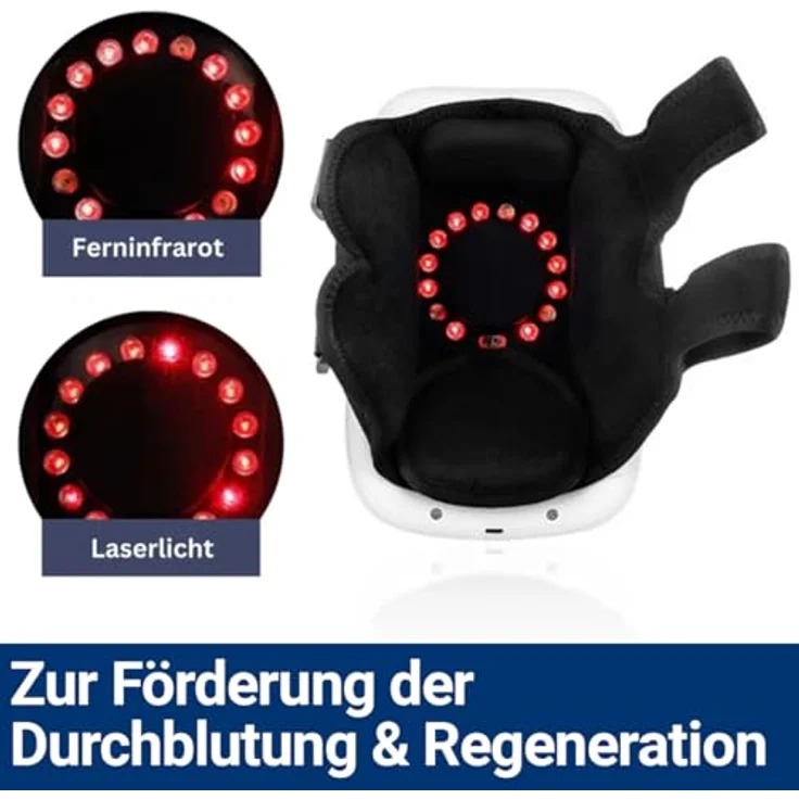 BMUT 3in1 Knie-Massagegerät, kabellos mit Tiefenwärme & Vibrationstherapie, 3 Heizstufen, Infrarot & Laser, USB-Akku - für Schmerzlinderung & Entspannung – Bild 4