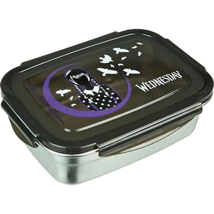 Undercover Wednesday Brotdose, Edelstahl Lunchbox mit Gummidichtung, 550 ml, für Schule und Brotzeit, kompakte Maße 17,5 x 13 x 6 cm