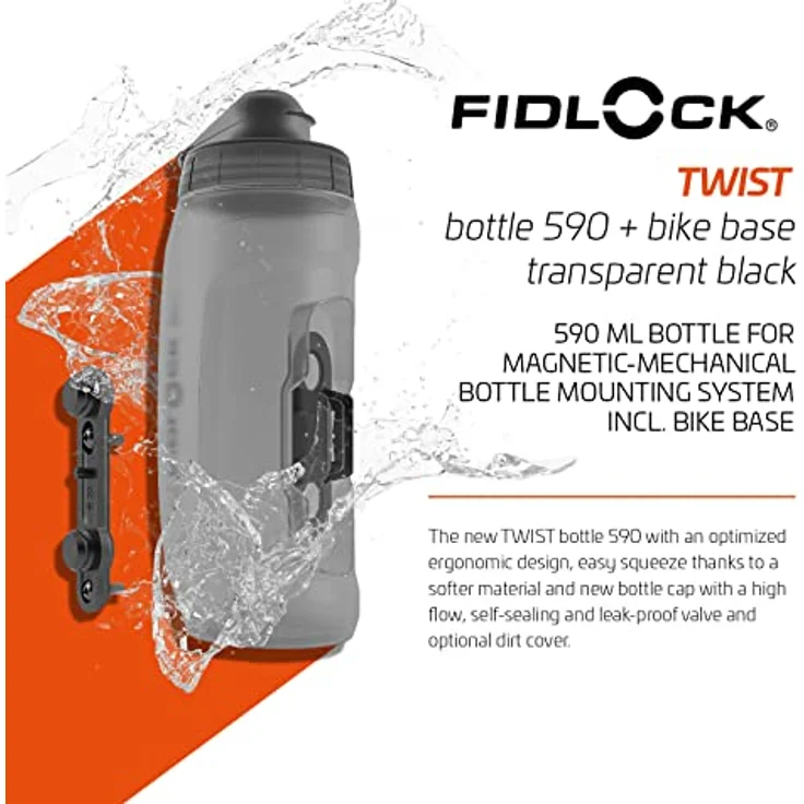 Fidlock Trinkflasche Set Twist 590ml, BPA-freies Polypropylen, ergonomisches Design, mit magnet-mechanischem Haltersystem – Bild 2
