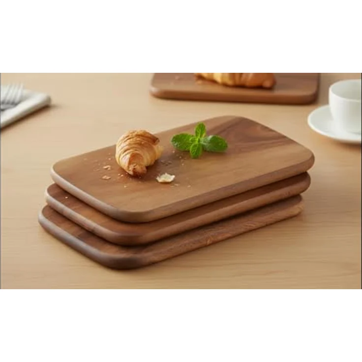 Zassenhaus Frühstücksbrettchen Holz | 2er Set | aus Akazie | Brotzeitbrett | pflegeleicht | robust | 22 x 15 cm – Bild 4