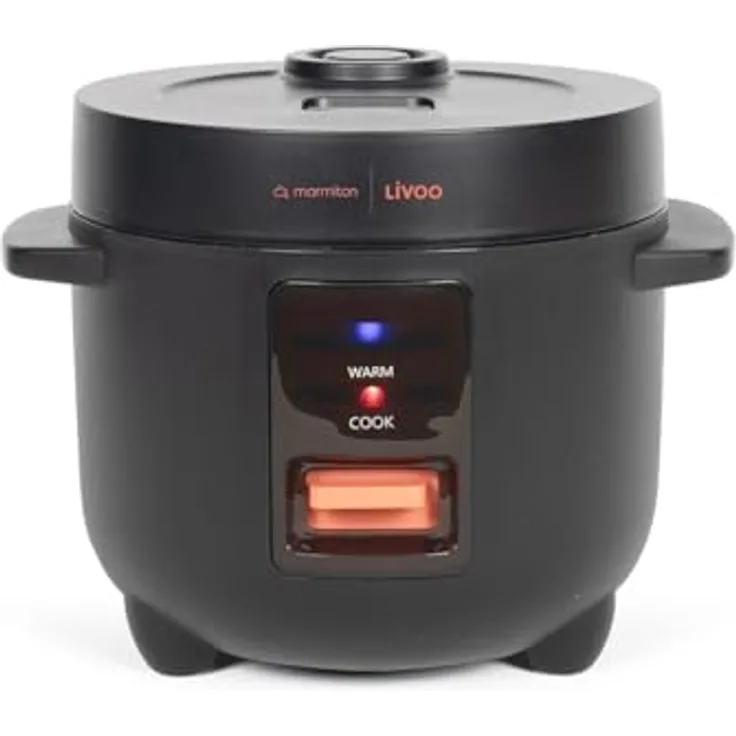 Livoo DOC298, Reiskocher 400 W, 1,2 l schwarz, für bis zu 4 Personen, automatische Abschaltung, Antihaftbeschichtung