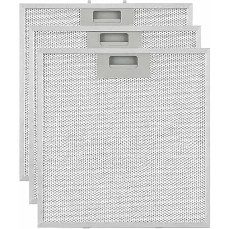 NEG Fett-Filter 3er Set FF30-36, Aluminium-Fettfilter für NEG Inselhaube NEG36-AT(2), spülmaschinengeeignet, 5-lagige Filtration