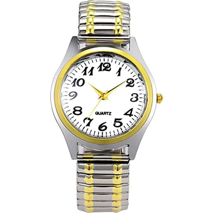 Avaner Armbanduhr mit großem Zifferblatt, Elegante Analog Quarzuhr für Männer und Frauen, elastisches Edelstahl-Armband, wasserdicht und komfortabel