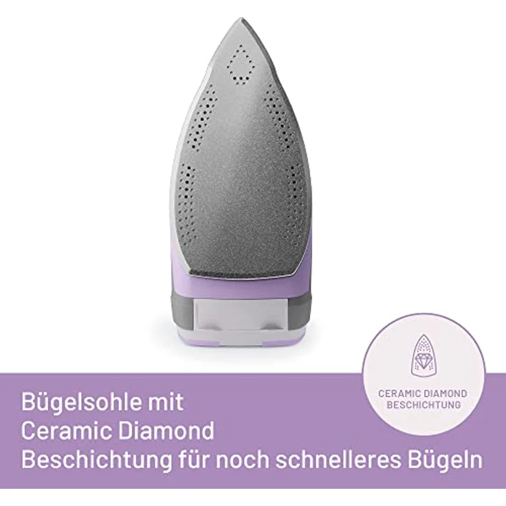 Imetec Intellifast, Dampfbügeleisen,Ceramic Diamond Bügelsohle,Intelli System Technologie,Automatische Dampf und Temperatureinstellung,Dreifacher Anti-Kalk-Schutz, 2400 W,1.90 m Kabel – Bild 4