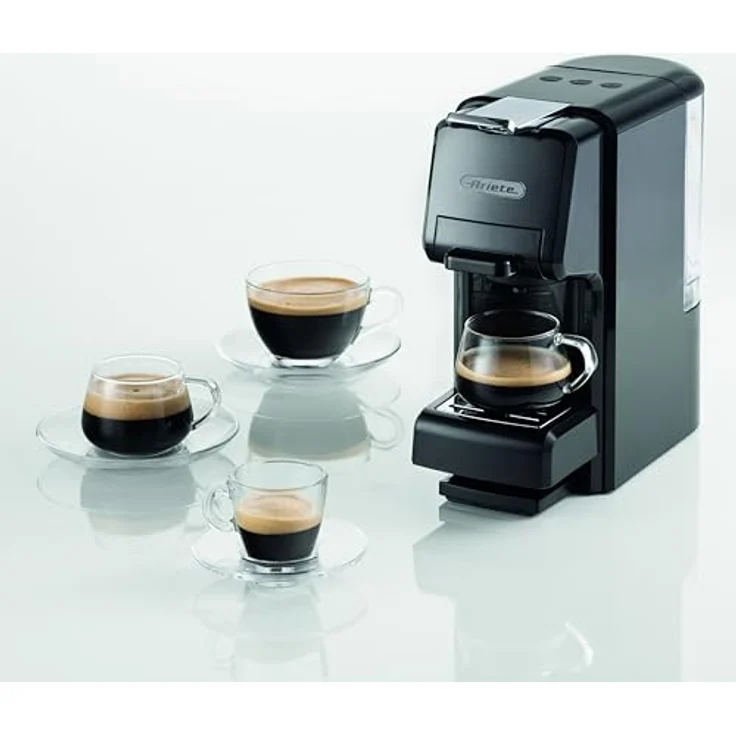Ariete 1304/1, Espresso-Kaffeemaschine mit 19 bar Druck, 0.7L Wassertank, Schwarz, vielseitige Nutzung mit Kaffeekapseln und -pads – Bild 2