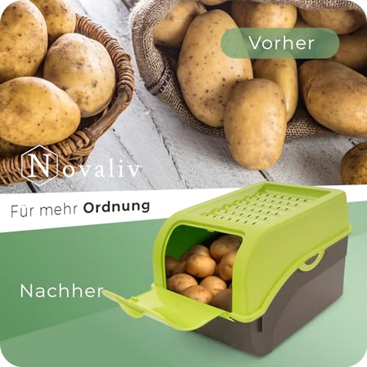 AMP Novaliv Gemüsebox 2er Set, Aufbewahrungsdose für Obst und Gemüse, 9L, grün, stapelbar und luftzirkulierend – Bild 6