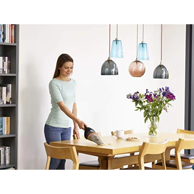 Black + Decker NCV115JL-QW, NVC115JL-QW Handstaubsauger, kabellos, 8 Airwatts-3,6 V-1,5 Ah, Kapazität des Schüssels: 325 ML-Ladegerät per Klinkenstecker, Schwarz – Bild 4