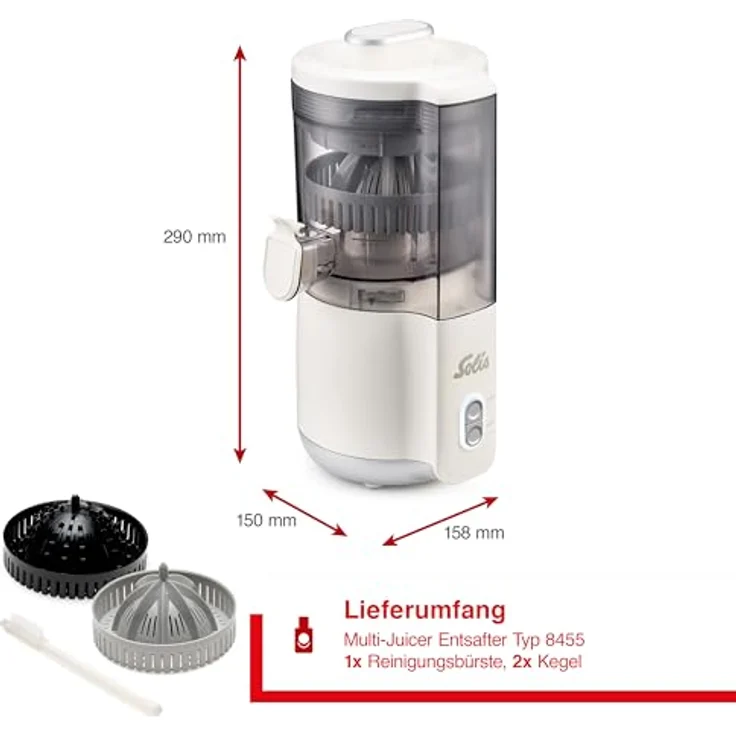 Solis Entsafter, hochwertiger Entsafter für frische Säfte, Edelstahl-Design – Bild 6