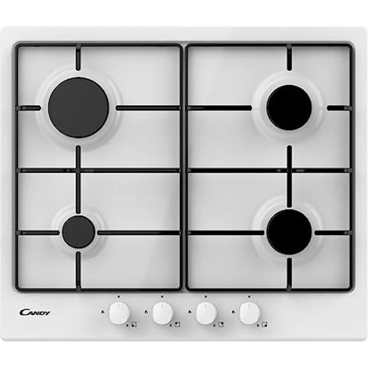 Candy Piano Cottura CHW 6 BRWW, Gas Kochfeld mit 4 Brennern, weiß – Bild 1