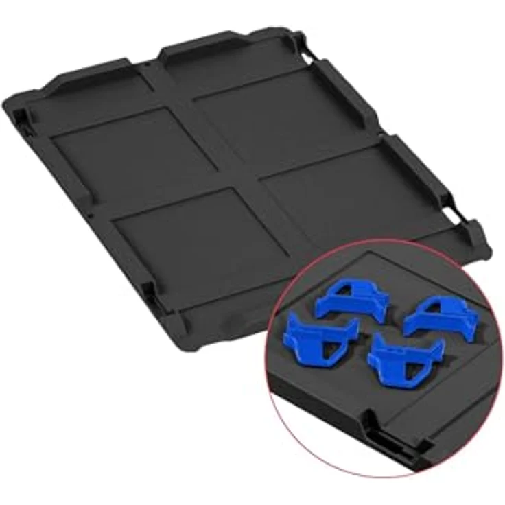 PROREGAL Eurobox NextGen Grip SuperSparSet, 10x Transportbox mit Auflagedeckel & 4 blauen Schiebeschnappverschlüssen, 17x30x40cm, 16L, Schwarz, robust, recyceltes Polypropylen – Bild 2