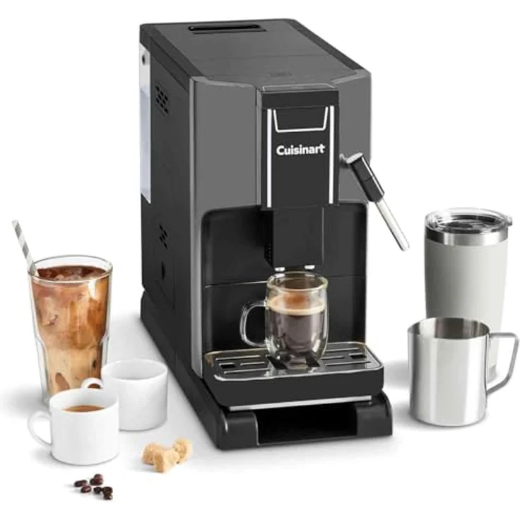 Cuisinart EM550E, Fully Automatic Coffee Machine Slim, 15 Bar Druck, Edelstahlmahlwerk, Schwarz – Bild 2