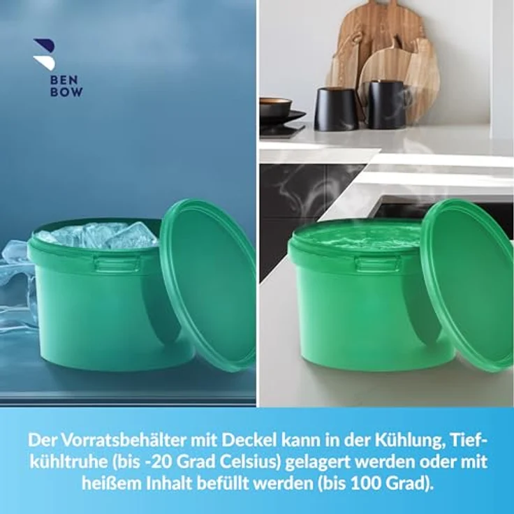 BenBow Eimer mit Deckel 0,5l grün - lebensmittelecht, stabil, luftdicht – Bild 5