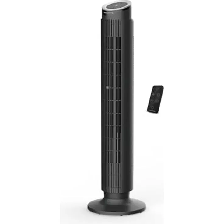 Rowenta Eole Silence Force VU7020F0, Turmventilator mit 8 Geschwindigkeitsstufen, extrem leise und energiebesparend, Schwarz Glama