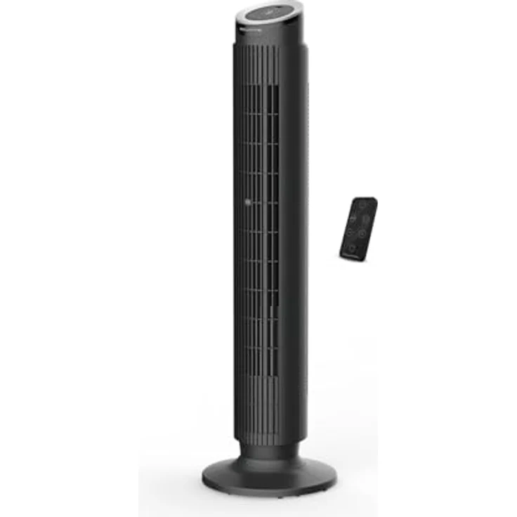 Rowenta Eole Silence Force VU7020F0, Turmventilator mit 8 Geschwindigkeitsstufen, extrem leise und energiebesparend, Schwarz Glama