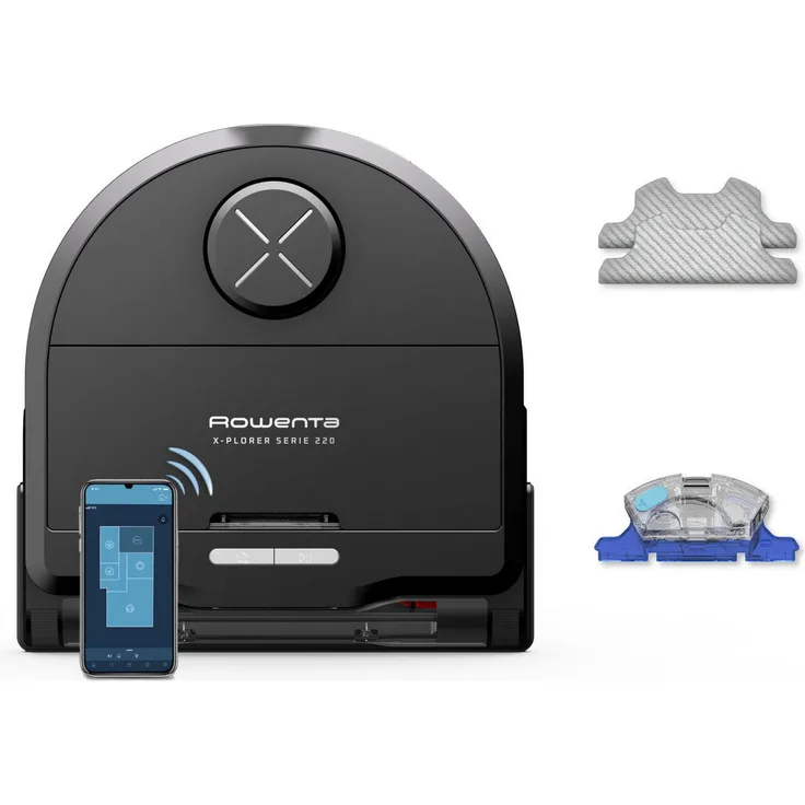 Rowenta Saugroboter RR9465 X-PLORER Serie 220 RR9465, beutellos, Schwarz - Preisvergleich