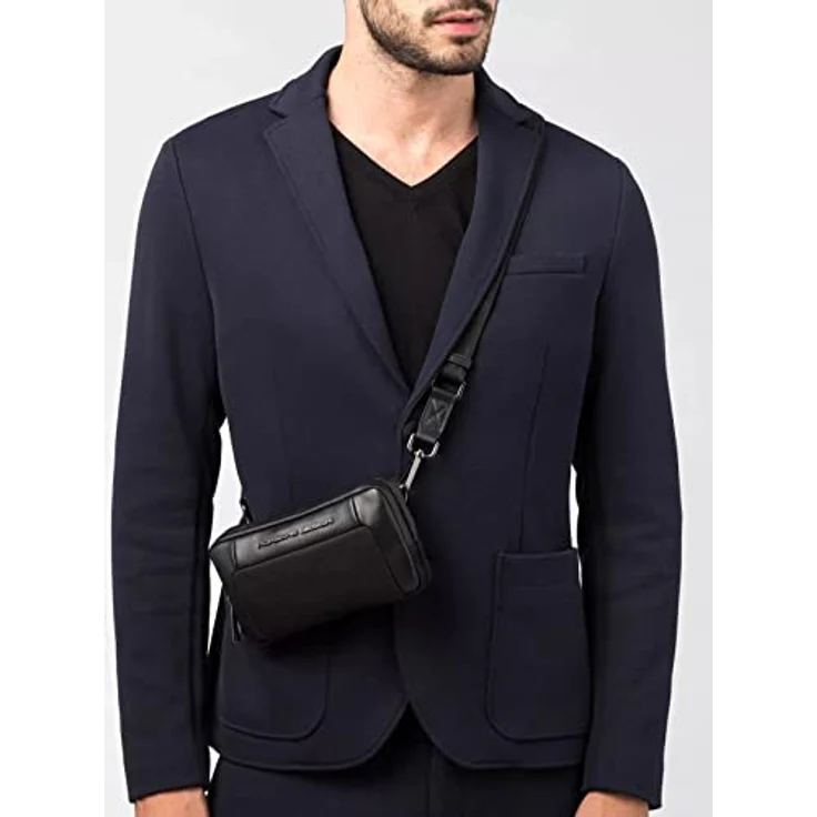 Porsche Design Roadster Umhängetasche, 100% Leder, 20 cm x 4 cm x 12 cm, schwarz – Bild 6