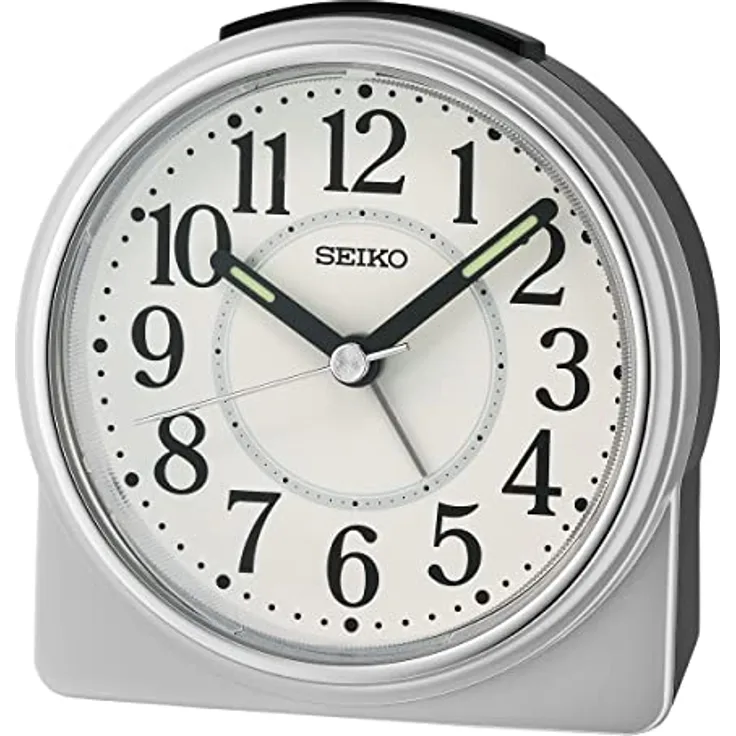 Seiko Clocks Wecker QHE198S, Kunststoff mit Zifferblattbeleuchtung, Piep-Alarm und Schlummerfunktion, kompakt 9,9 x 11,3 x 4,6 cm