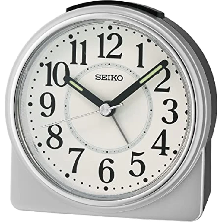 Seiko Clocks Wecker QHE198S, Kunststoff mit Zifferblattbeleuchtung, Piep-Alarm und Schlummerfunktion, kompakt 9,9 x 11,3 x 4,6 cm