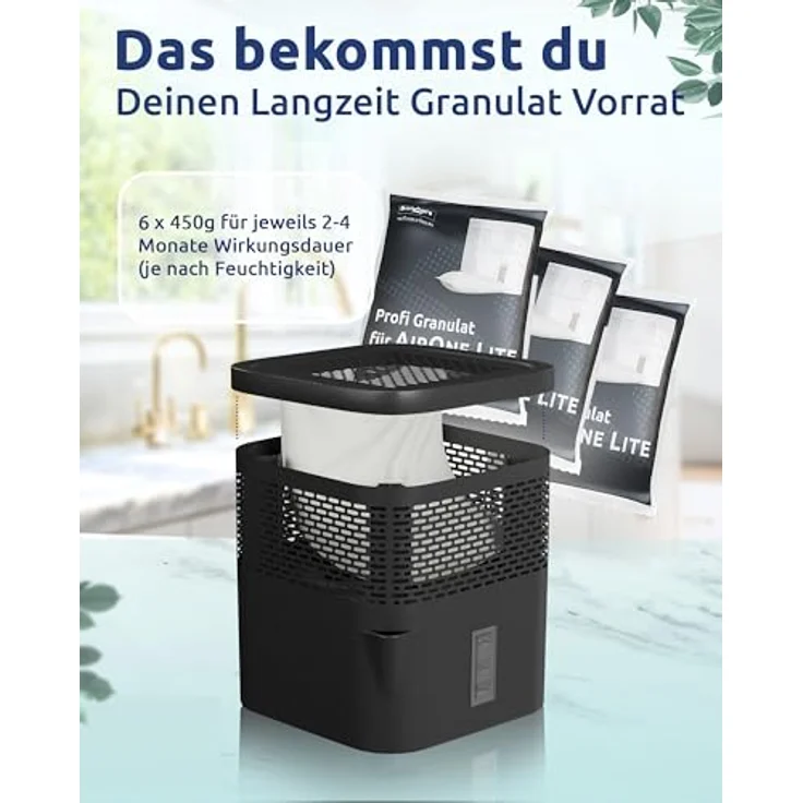 BonAura® Luftentfeuchter Nachfüllpack 6x 450g - Granulat Set für Räume bis 16m² - Effektiver Schimmel- und Geruchsschutz – Bild 3