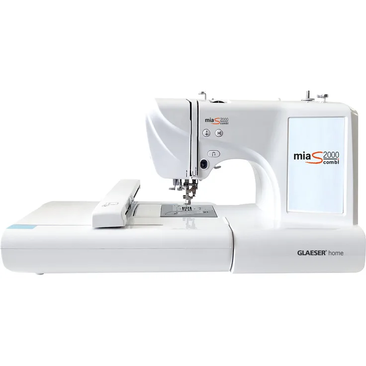GLAESERhome miaS2000combi Stick- & Nähmaschine, 96 Stick-Designs, 7 Zoll LCD-Touchscreen