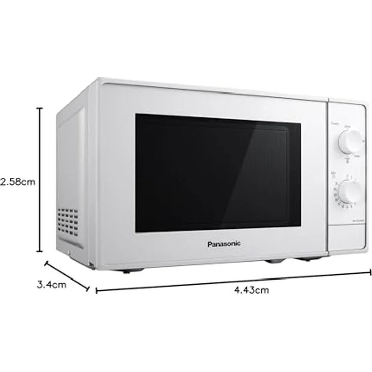 Panasonic NN-E20JWMEPG Mikrowelle, Standgerät, 800 Watt, 20 Liter Garraum, Durchmesser der Teller: 25 cm, weiß – Bild 6
