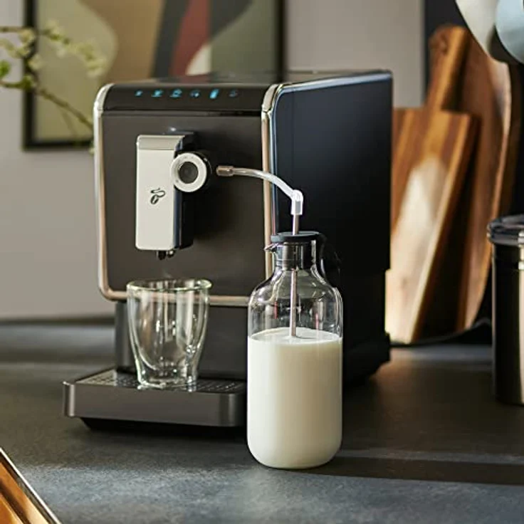Tchibo Kaffeevollautomat Esperto Pro, inkl. passender Milchkaraffe aus Glas, perfekter Kaffeegenuss für Caffè Crema, Espresso und Milchspezialitäten, 600ml Milchbehälter, anthrazit – Bild 5