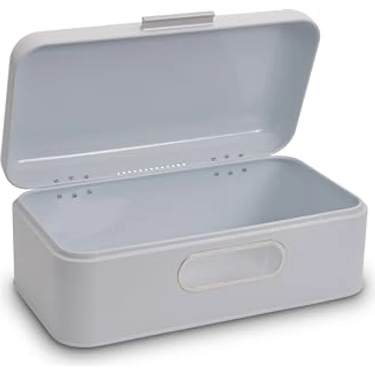 ECHTWERK Retro-Brotkasten aus Metall mit Sichtfenster, platzsparende Aufbewahrungsbox in Weiß, 42,5 x 23,8 x 17 cm – Bild 2