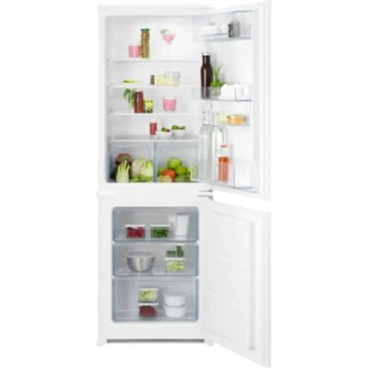 AEG OS5S161ES Einbau-Kühl-Gefrierkombination, Energieeffizienzklasse E, 261 l Kühlschrank, 94 l Gefrierfach, LED-Innenbeleuchtung, Glasablagen, weiß